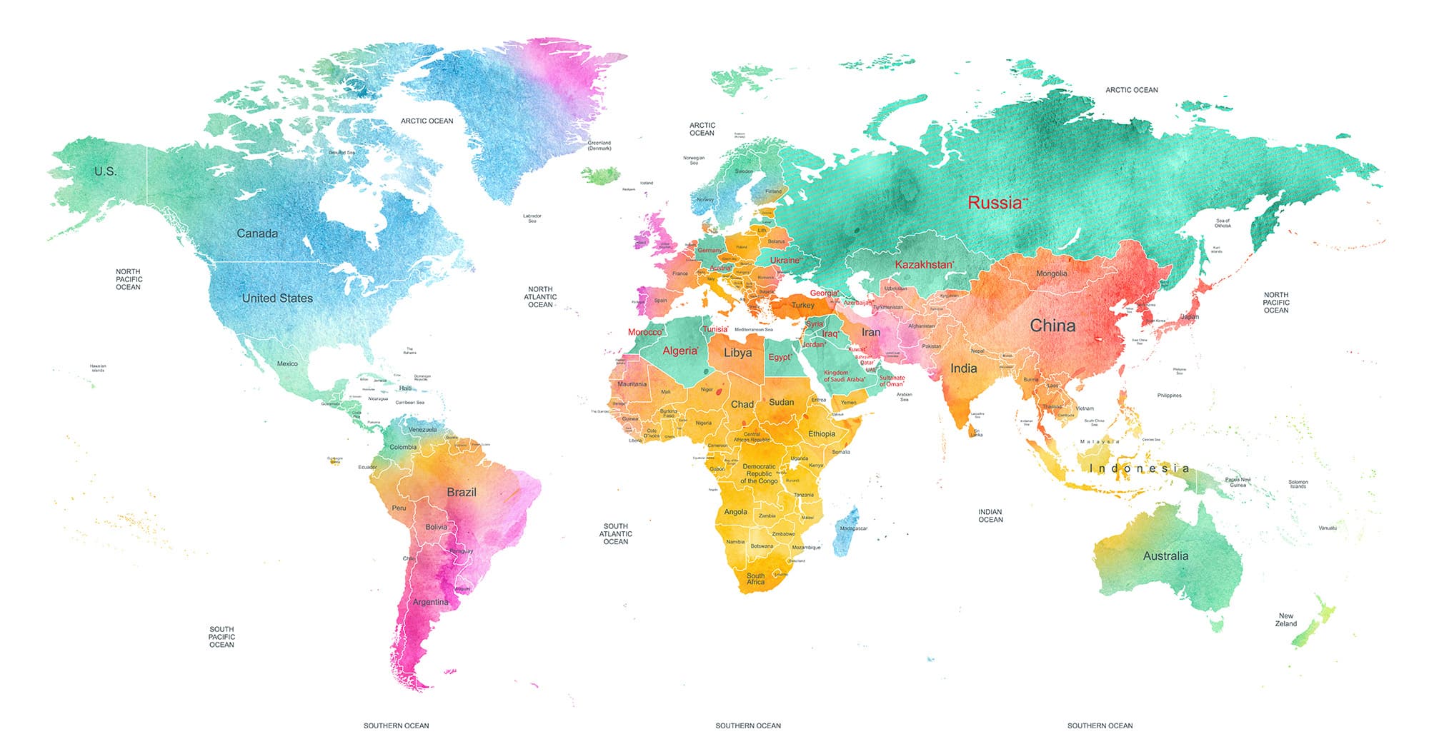 Weltkarte World Map Folipharm Partner